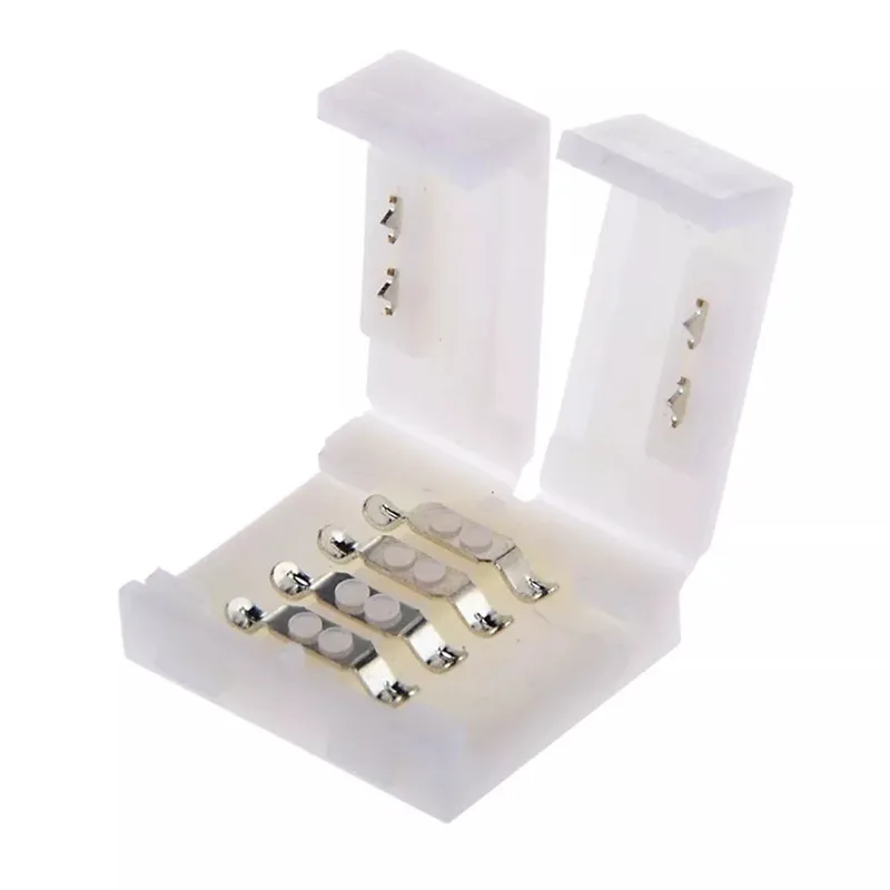 10 шт., 2-контактный, 4-контактный, 5-контактный светодиодный разъем, зажим, 8 мм/10 мм/12 мм, печатная плата для ленты для 5050 3528 Светодиодный, светодиодная одноцветная/RGB светодиодная лента