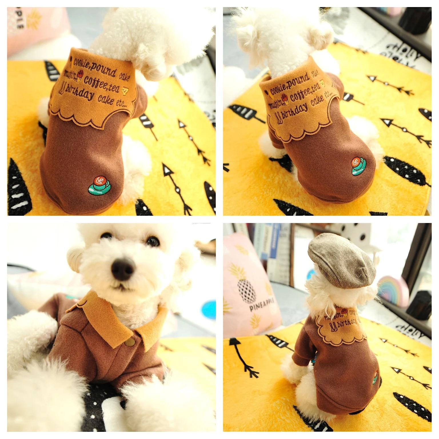 Модная одежда для собак маленьких кошек кофты щенков теплая домашних животных