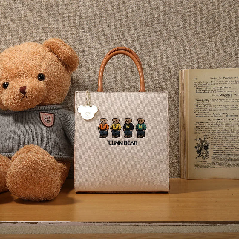 

Zipper messenger bag female Canvas bucket bag female 2021 new simple portable tote bag female large capacity shoulder bag