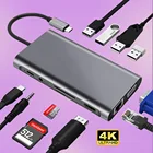Концентратор USB Type-C на 4K HDMI Thunderbolt 3 PD адаптер RJ45 концентратор 3,1 VGA TF SD ридер стерео слот для MacBook Pro Air 13 2020