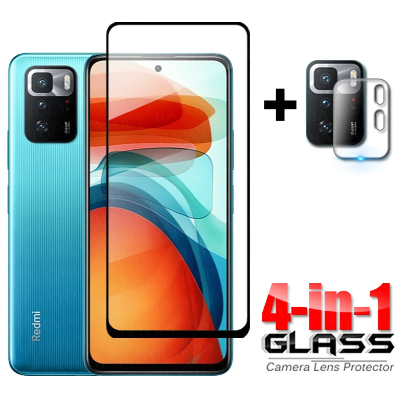Protector de pantalla de cristal templado 4 en 1 para Xiaomi Poco X3 GT, Protector de pantalla HD para c&aacute;mara Poco X3 GT, 5G-0