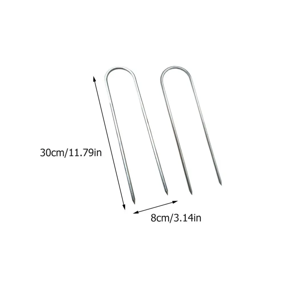 

4pcs Tent Stake U Shape Steel Ground Nail Camping Canopy Nail Fixing Tool