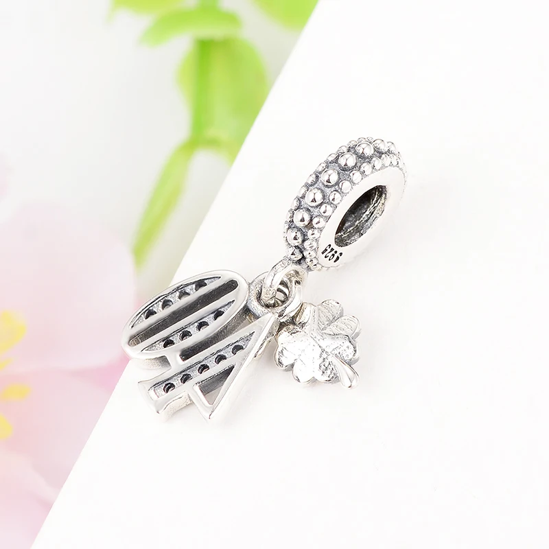 Подвеска-Шарм для браслета серебро 925 пробы циркон алфавит и цифры 40 лет |