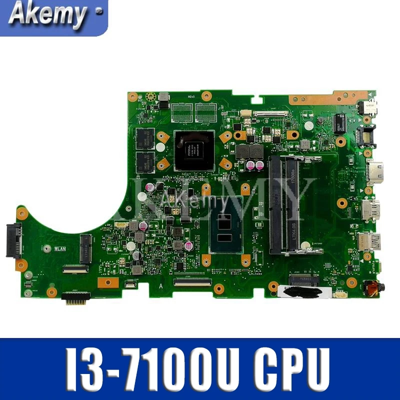 X756UQK Laptop motherboard For Asus X756UWK X756UQ X756UXM X756UV X756UVK mainboard 90NB0C30 R04000 2GB Graphic I3 7100U |Материнские