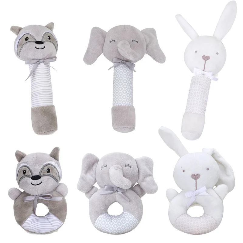 Детские Кольца погремушки ChildKing с изображением животных для мальчиков и девочек