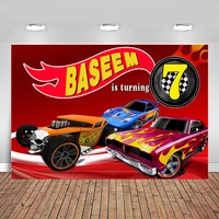 birthday party photo banner boy kids sport car race traffic hot wheels cartoon photography background for photo shoot