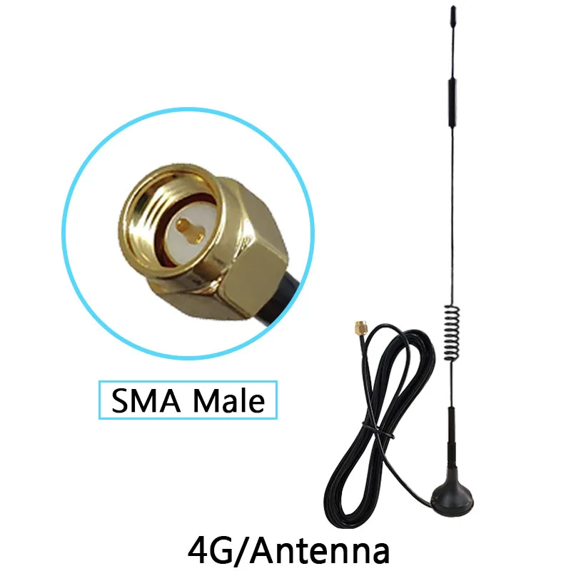 Grandwisdom 5pcs 3G 4G LTE Antenna 12dbi SMA Male Connector Aerial 698-960/1700-2700Mhz IOT magnetic base 3M Clear Sucker Antena