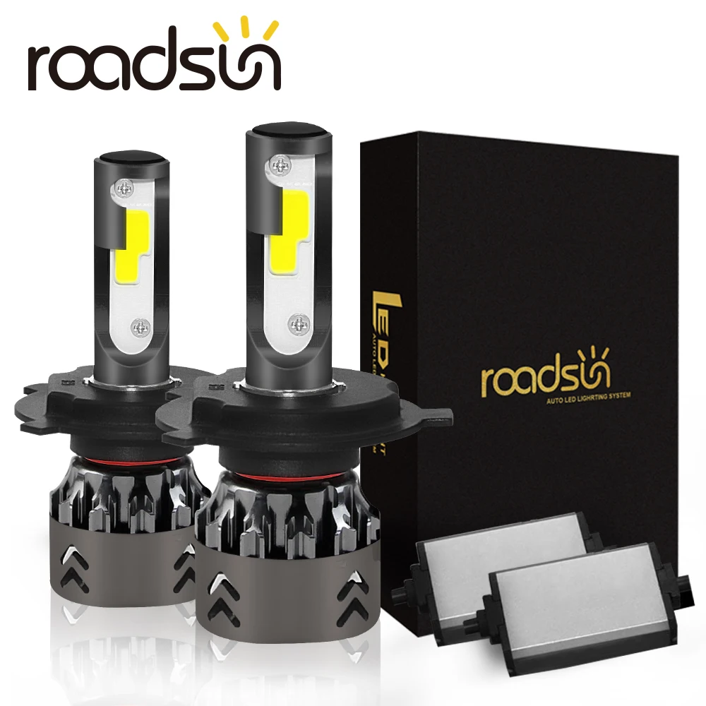 Roadsun H4 LED H7 автомобильные фары COB чипы Мини Размер H11 H1 9005 HB3 9006 HB4 10000LM 60 Вт 6000 К авто