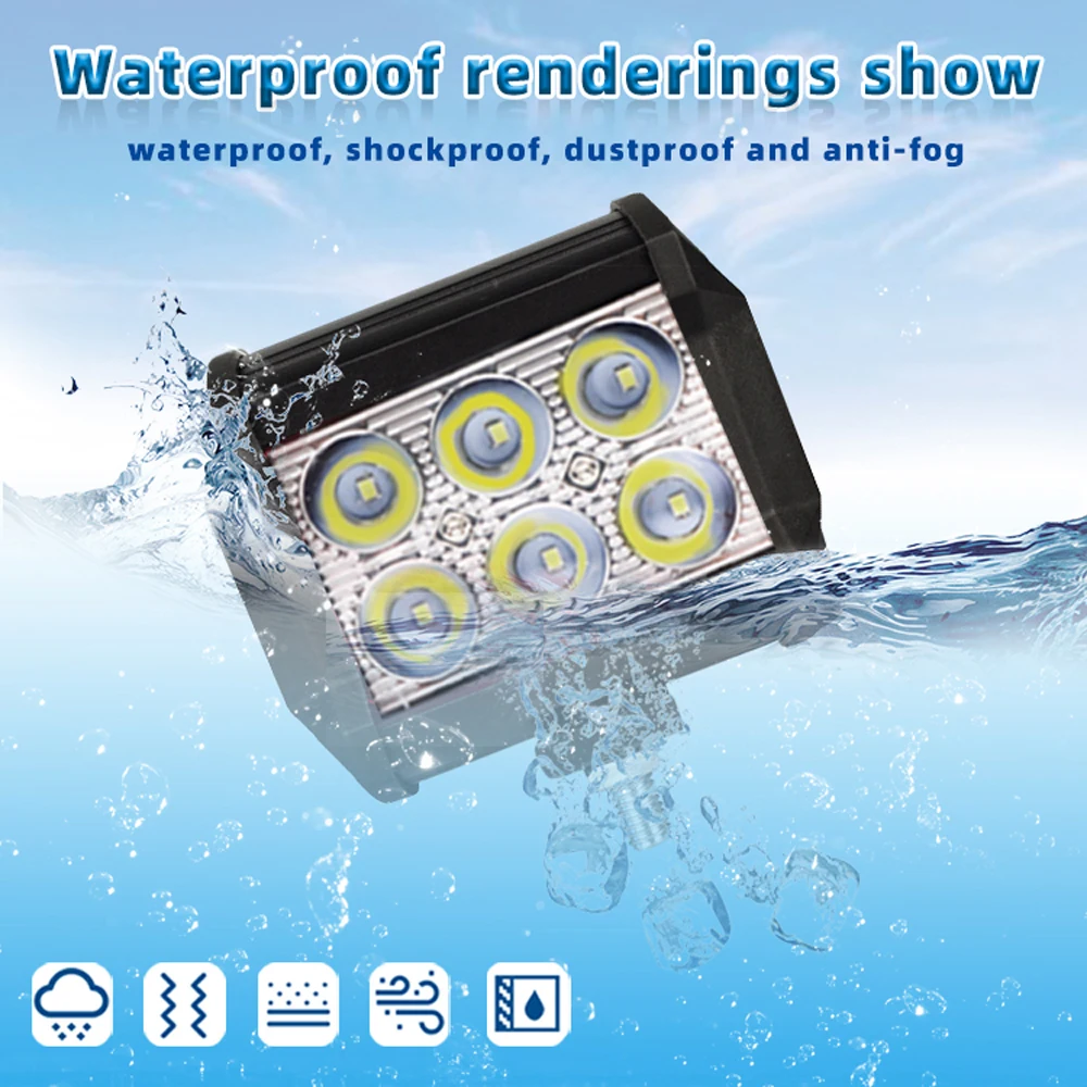 18W 6LED 36W 12LED Work Light 12V Waterproof Car LED Spotlight 8000LM 6000K Spot Flood Combo For Motorcycle/SUV/Truck | Автомобили и