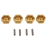4pcs brass wheel hex hub adapter part for axial scx24 90081 sxf10 124 rc car model tire accessories