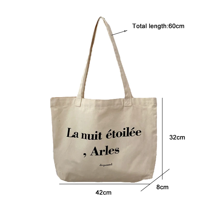 Сумка Youda на плечо с буквенным принтом женская модная Холщовая простая