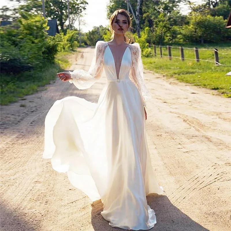 Сексуальное платье для девочек женское на бретельках свадебное с v-образным