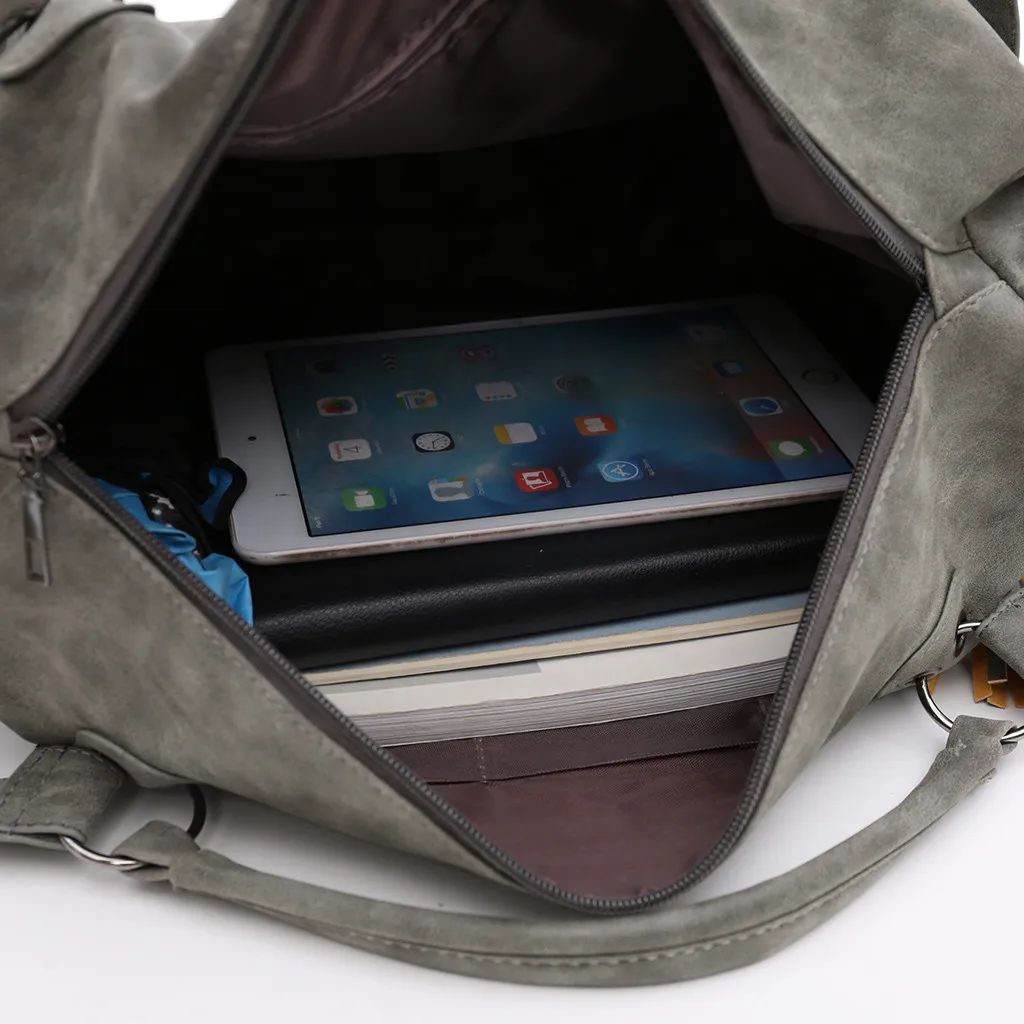 

OCARDIAN Female Bag Woman Bag Fashion RetroTassel Frosted Big Zipper Bag Handbag Elegant Messenger Street Shoulder Bags