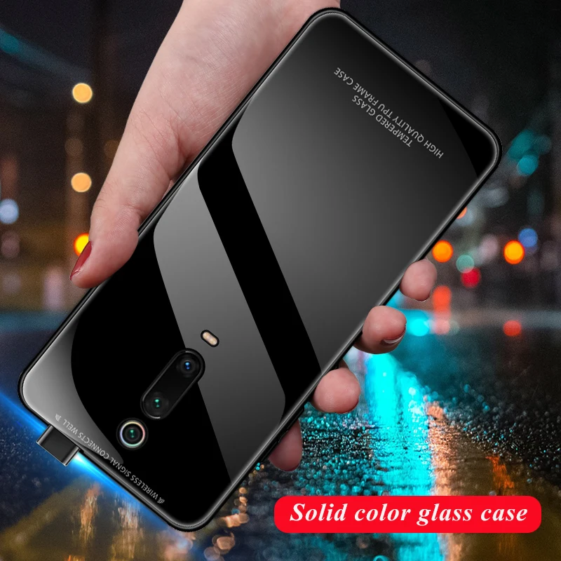 Черное белое закаленное стекло чехол для Xiaomi mi 9T Pro 9 SE, одноцветное стекло, чехол для Xiaomi mi 9t mi 9se 9 t, чехол-бампер