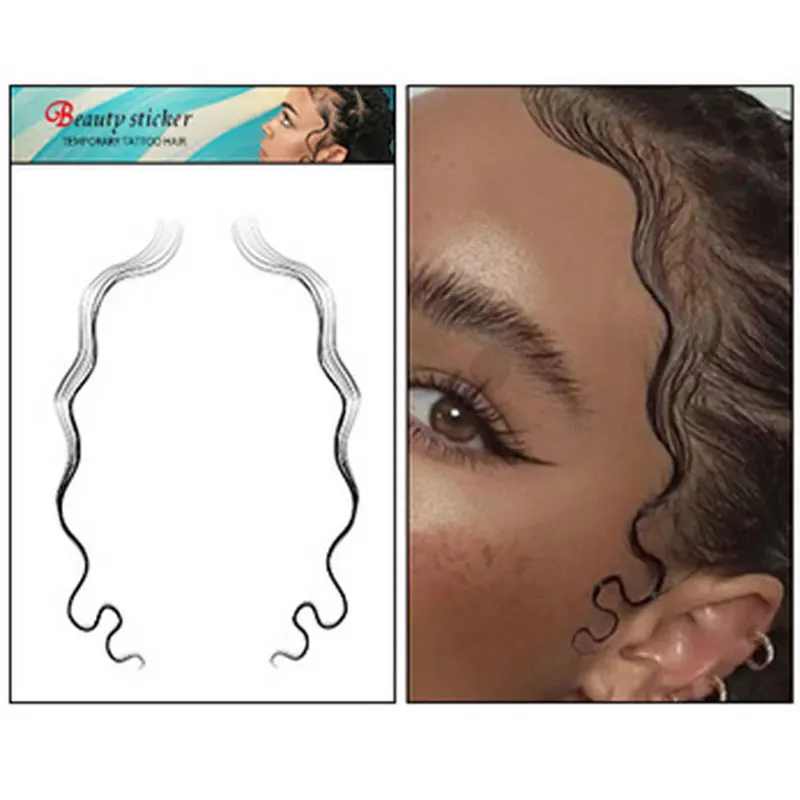 

16 Styles Hair Edges Tattoo Sticker Baby Hair Tattoo Stickers Creating The Seriously Real Baby Hairs For You Hairline Sticker