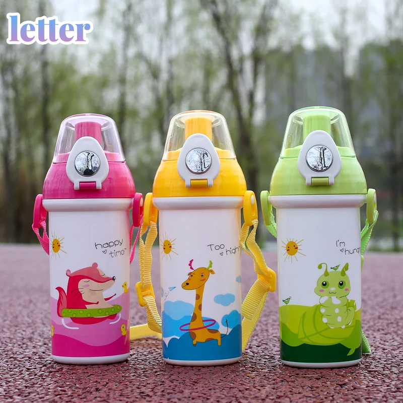 

550ml Baby Feeding Plastic Cup BPA Free Children Bottle With Sling Drinker Leak-proof Tumbler Portable Learn Drinking Sippy Cup