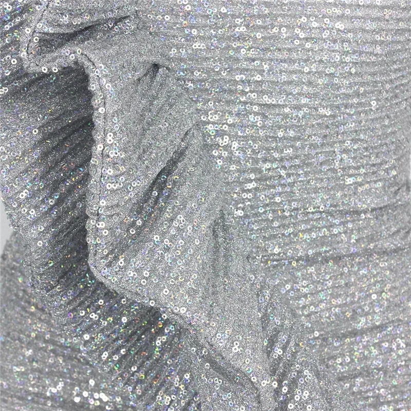 КМ СТИЛЬНЫЙ 2019 Женская Одежда Vestidos Ruffles Платье Новой Моды Сексуальный Пайетки Труба Верхнее Коктейльная Вечеринка Bodycon Сумка Бедро.