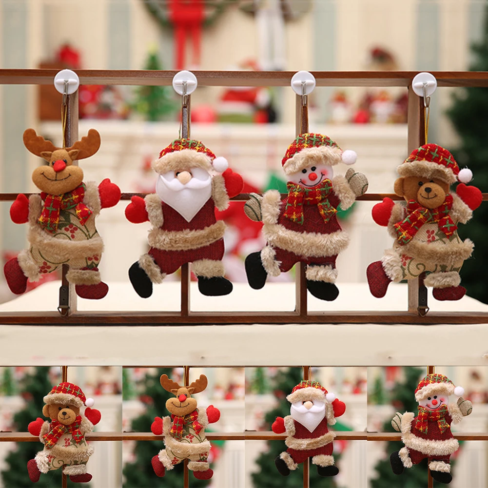 

Christmas Doll Dancing Old Man Snowman Deer Bear Fabric Puppet Hanging Pendant Snowman Gift Fabric Puppet