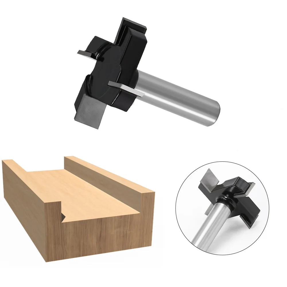 1pc 1/2" 12mm Shank Wood Milling Cutter 4 Edge T Type Slotting Woodworking Tool Router Bits For Industrial Grade | Инструменты