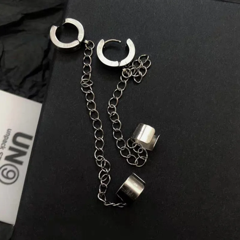 

Women Vintage Stainless Steel Chain Earrings Titanium Ear Bone Clip for Friends Gifts Party Jewelry Accessories