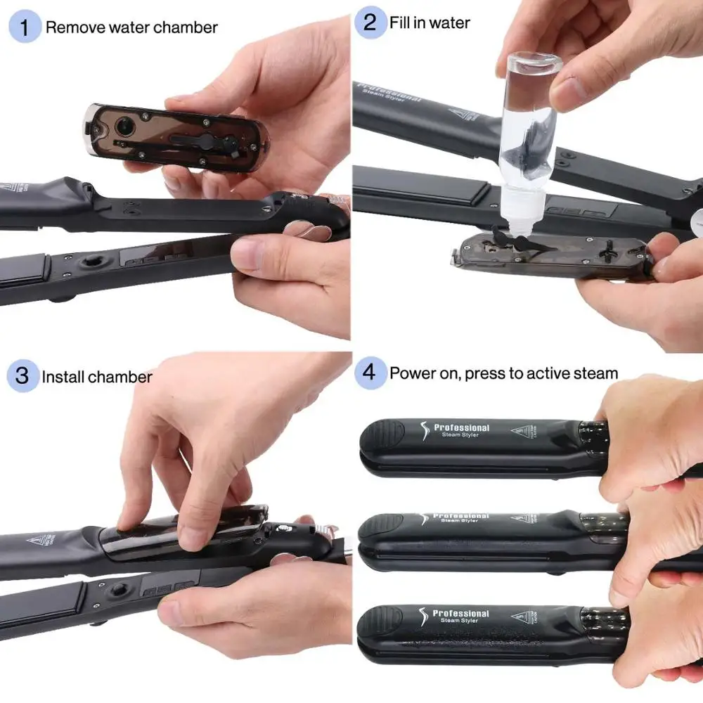 Профессиональный паровой выпрямитель для волос плоский утюжок керамический