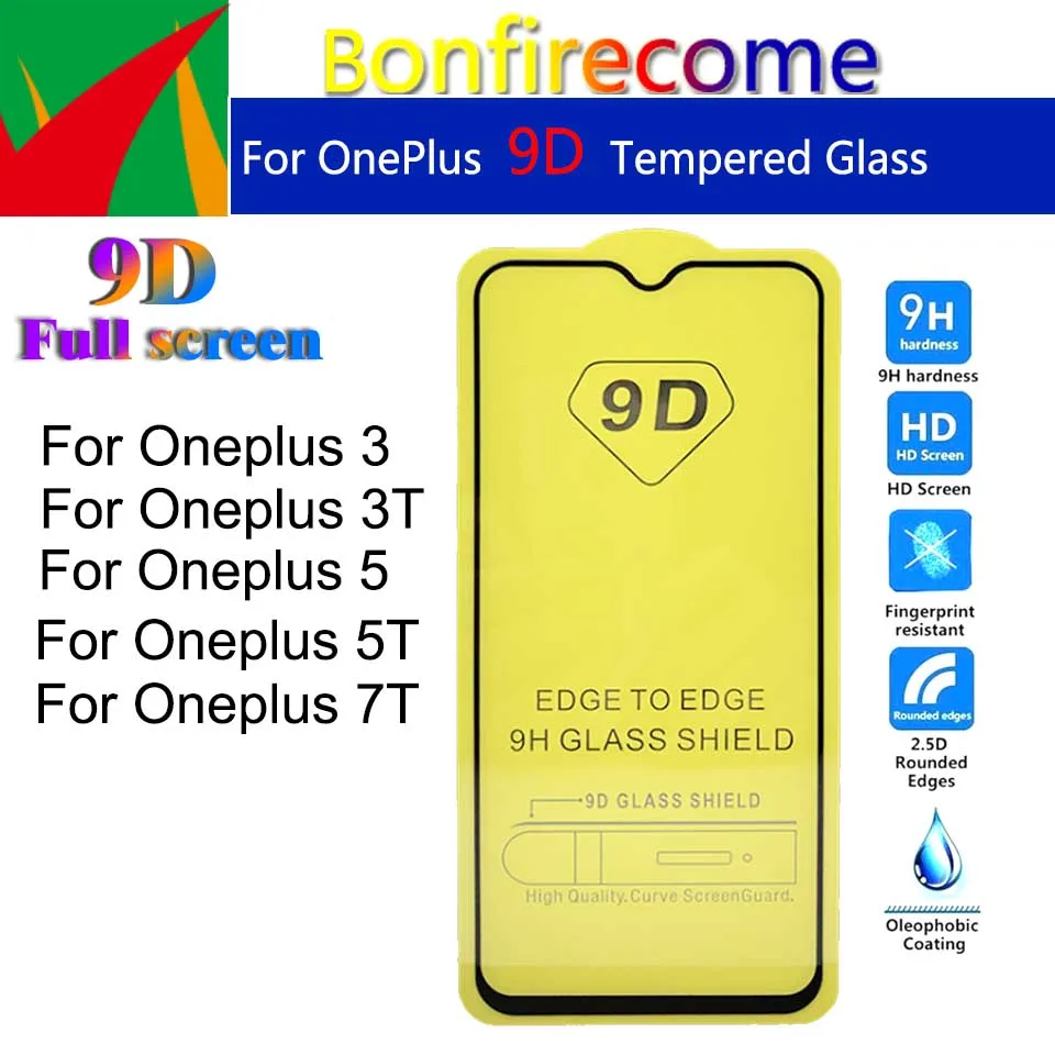10 шт./партия защитная пленка для экрана 9D Защитное стекло Oneplus 3 5 закаленное 3T T 7T