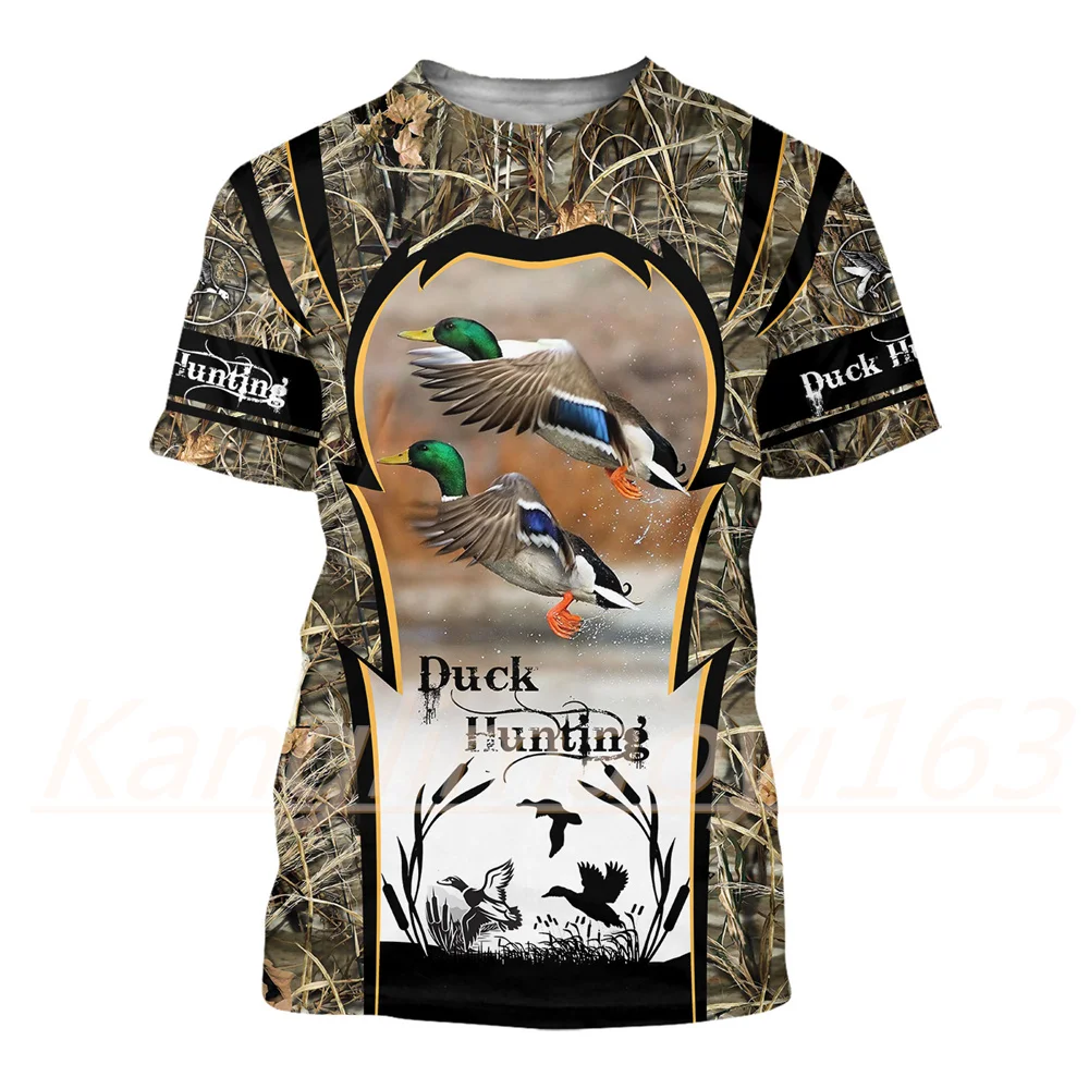 

Spring Autumn T Shirt Mallard Duck Hunting 3D Printing T-Shirts for Men and Women Short Sleeve O-Neck Casual Oversized 6XL Tops