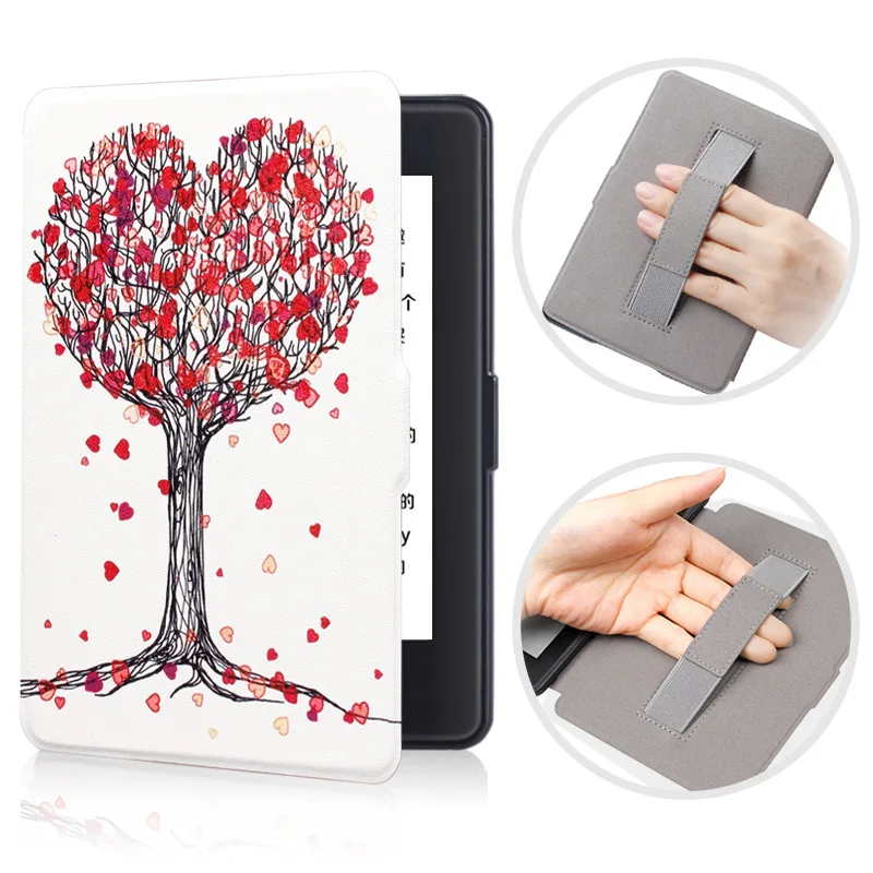 Love tree Смарт-чехол для запястья для Amazon Kindle Paperwhite 2 3, Магнитный флип-чехол для Paperwhite 6 дюймов, чехол для планшета с автоматическим пробуждением/спящим режимом - Цвет: Love tree