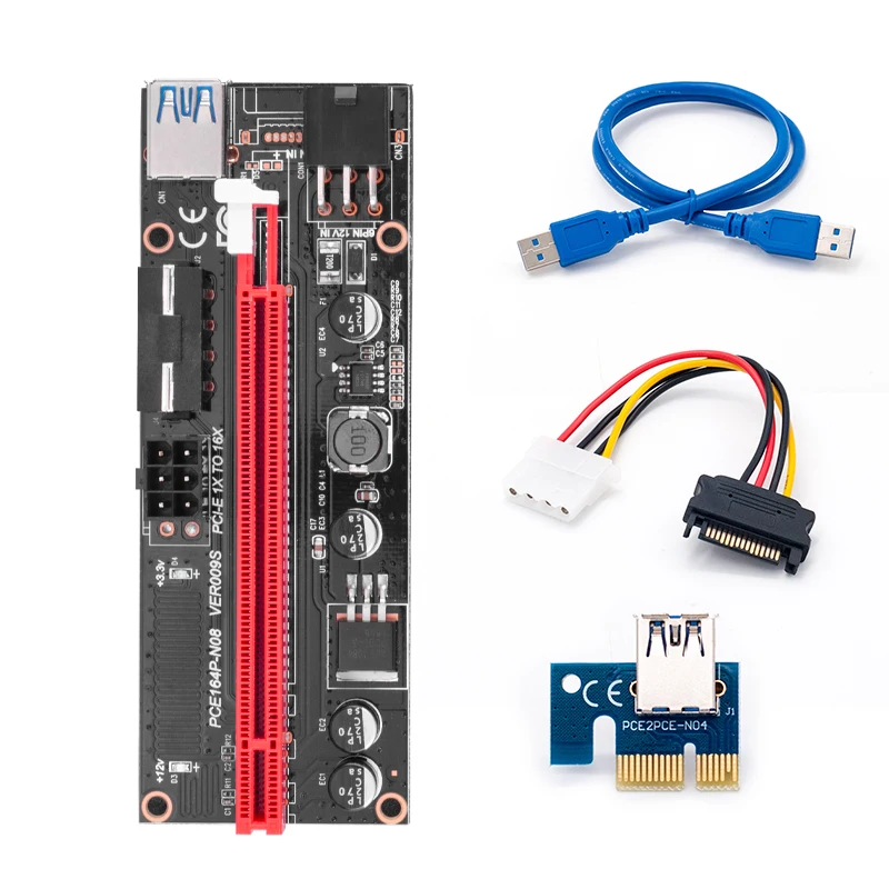 6 шт. новейшая Райзер-карта Ver009 Usb 3.0 PCI-E Ver 009S Экспресс 1X 4X 8X 16X Райзер-адаптер Sata