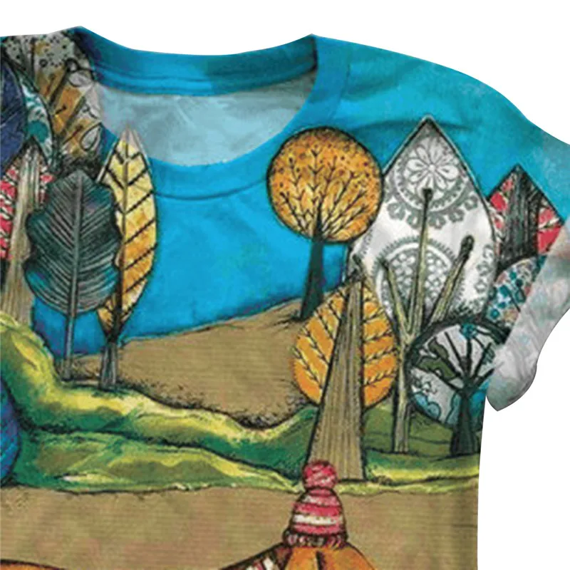 Женский топ с принтом головы коровы круглым вырезом и коротким рукавом | Женская