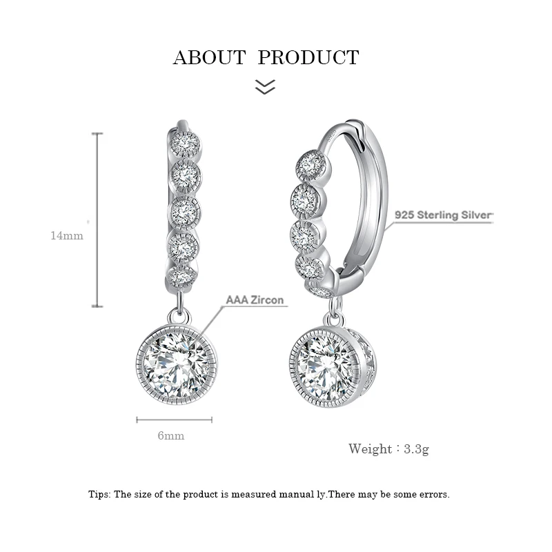 

925 Sterling Silver Luxury Crystal Circle Hoop Earrings for women 2020 trend trendy Jewelry gifts MUXUEYAN