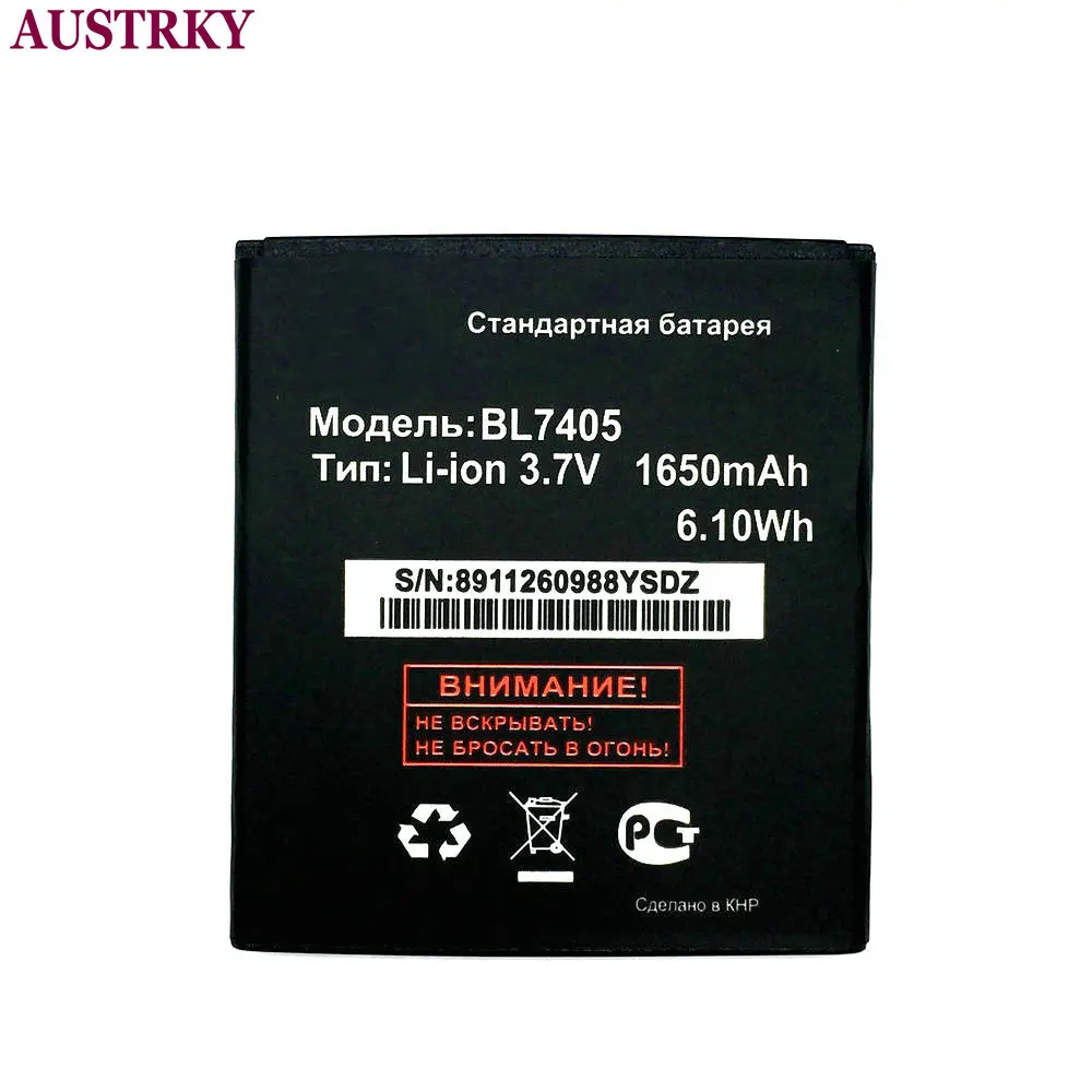 Новый BL7405 1650 мА/ч Батарея для Fly IQ449 IQ 449 сотовый телефон оригинальные запасные