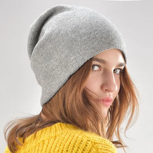 FURTALK Шерсть Девушку Весна Осень Женщины Hat вязание Шапочки Hat Cap для Девочек Громоздкая Сумка Шляпы для Женщины Чулок Hat - Цвет: Style 2 grey