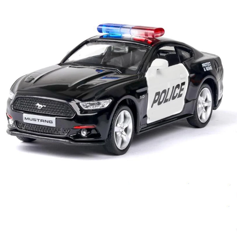 Масштаб 1:36 литой игрушечный автомобиль из сплава американский полицейский Mustang