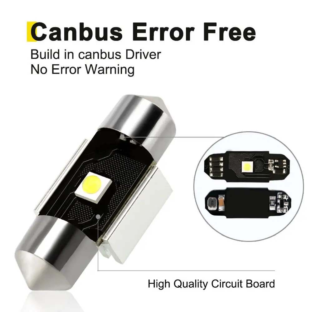 1 шт. C5W C10W Светодиодная лампа гирлянда 31 мм 36 39 41 Canbus без ошибок авто Интерьер Doom