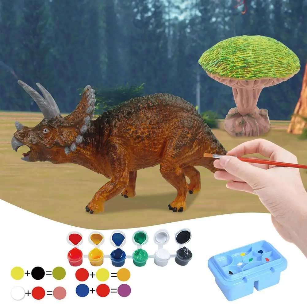 

3D Solid Dinosaur Painting Kit Kids Triceratops Crafts And Arts Set Painting Kit New DIY Paint Dinosaurs Custom Drawing Toy Gift
