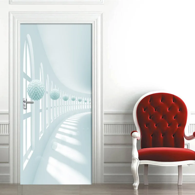 Съемный ПВХ водонепроницаемый самоклеящийся стикер для дверей 3D космическая