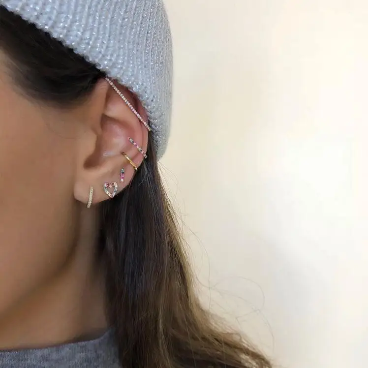 Серьги гвоздики в виде сердца с фианитами|Серьги-гвоздики| |