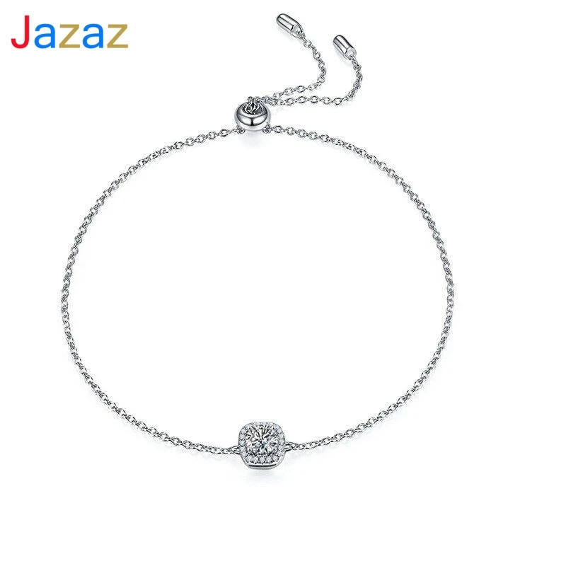 

Jazaz Real 0.5 Carats D Color Moissanite Wedding Bracelets For Women 100% 925 Sterling Silver Sparkling Party Fine Gifts B0986