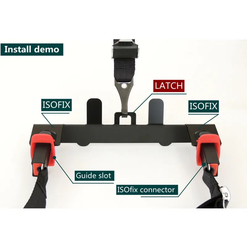 Isofix Защелка Ремня Безопасности адаптер Универсальный ISOFIX крепление база внедорожник автомобильный ремень безопасности кронштейн защелка 5 мм сталь ISOFIX адаптер