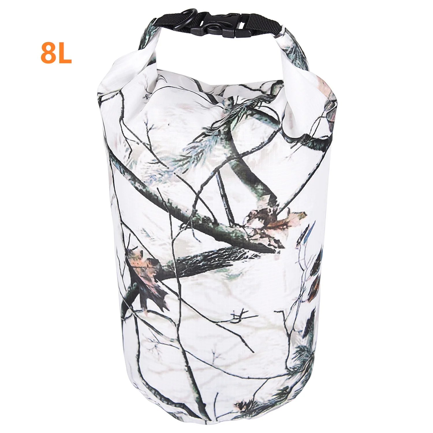 

8L Outdoor Portable Pressure-proof Drifting Swimming Camouflage Waterproof Bag 210T Polyester Taffeta Fabric