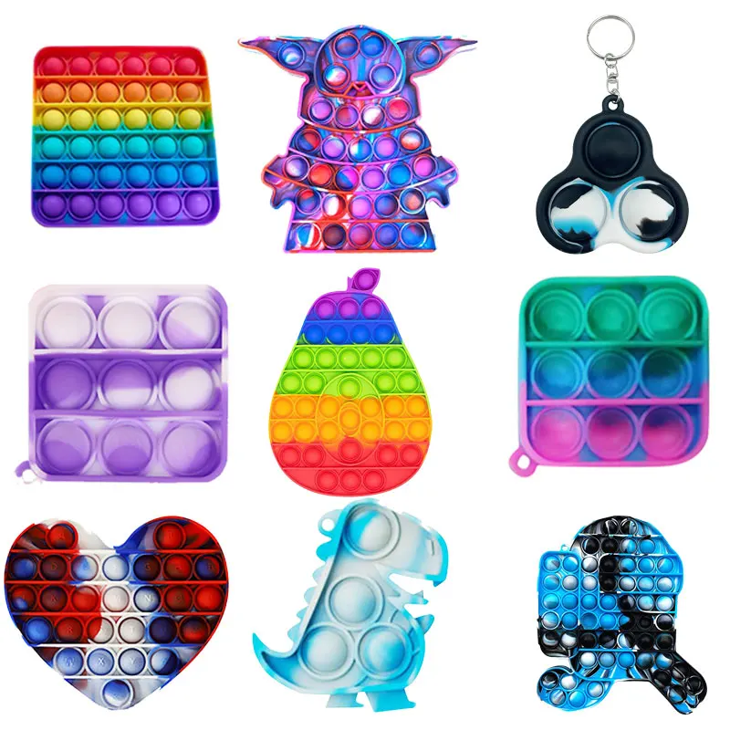 

Funny Lot SizeToy Fidget Toys Push Bubble School Bag Board Pendant Hot Sale Adult Pop Decompression Toy Children Anti-Stress