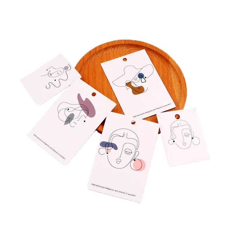 Fashion 6x9cm 50pcs/lot Line Beauty Pattern Earring Display Cards Necklace Jewelry Packing Paper Card Tag Holders Custom logo | Украшения и
