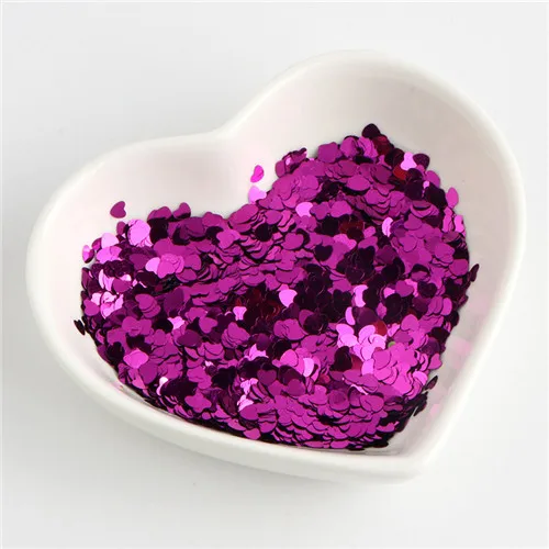 purple Экологичный ПЭТ 3 мм ультратонкий Сердце блестка для ногтей смешанные голографические лазерные серебряные блестки пайетки для рукоделия украшения ногтей 8 г - Цвет: purple