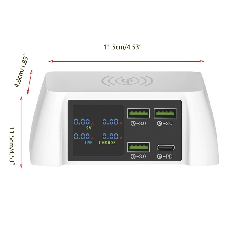 

USB Charger Hub with Quick Charge 4 USB Ports Portable Fast Charging Station for Multiple Devices for Home Office