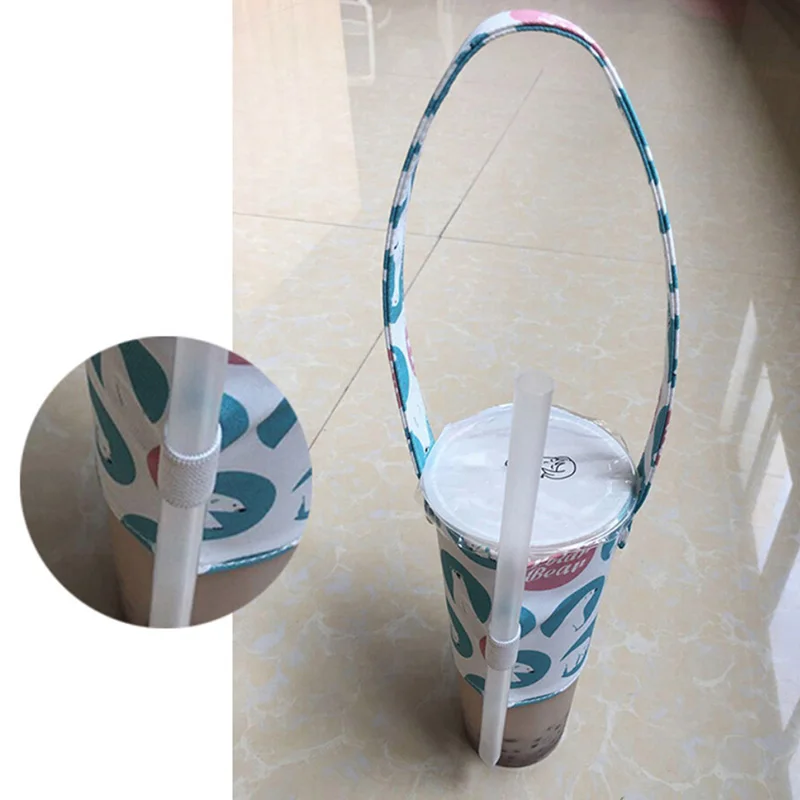 Portable Cup Bag Carrier Pure Cotton Cloth Cover For Milk Tea Juice Lovely Odorless Gift Handbag DFG | Дом и сад