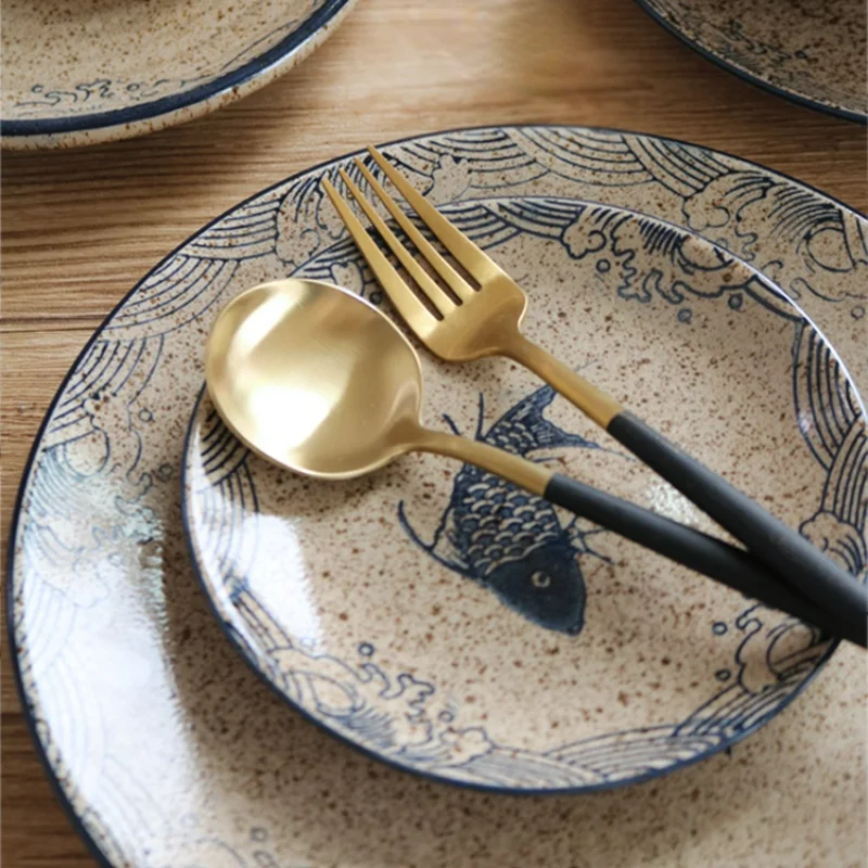 Полная посуда в японском стиле керамическая плитка дешевая полная столовая | Дом