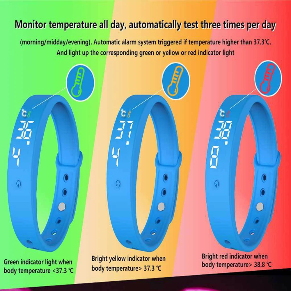 

New V9 Smart Bracelet With Body Temperature Monitoring Precise Display Smart Band Vibration reminder Smart Clock Smart Wristband