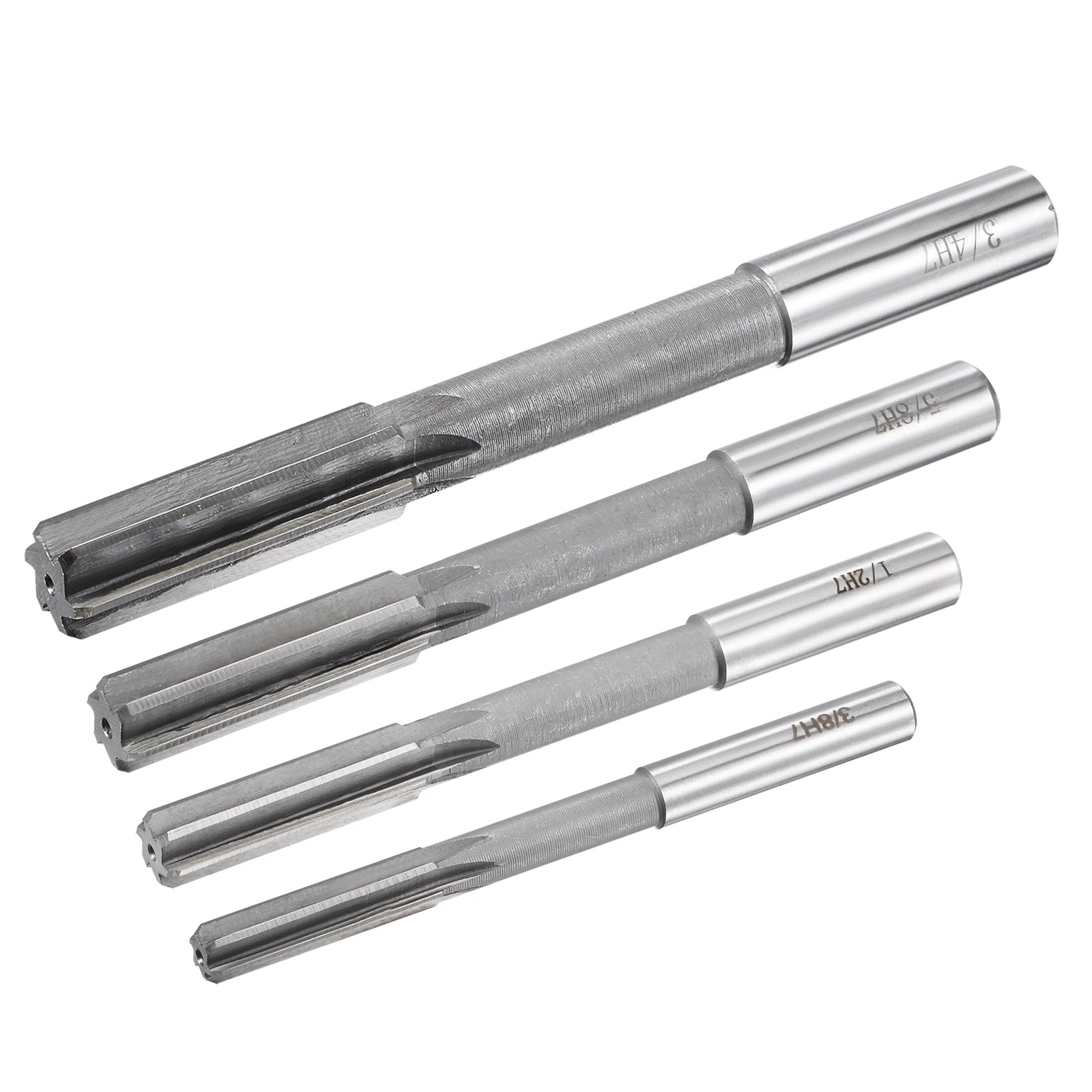 Uxcell 3/8&quot 5/8&quot 1/2&quot 3/4&quot Chucking Reamer H7 Accuracy High Speed Steel Lathe Machine 6 Straight Flutes Round 4pcs - купить