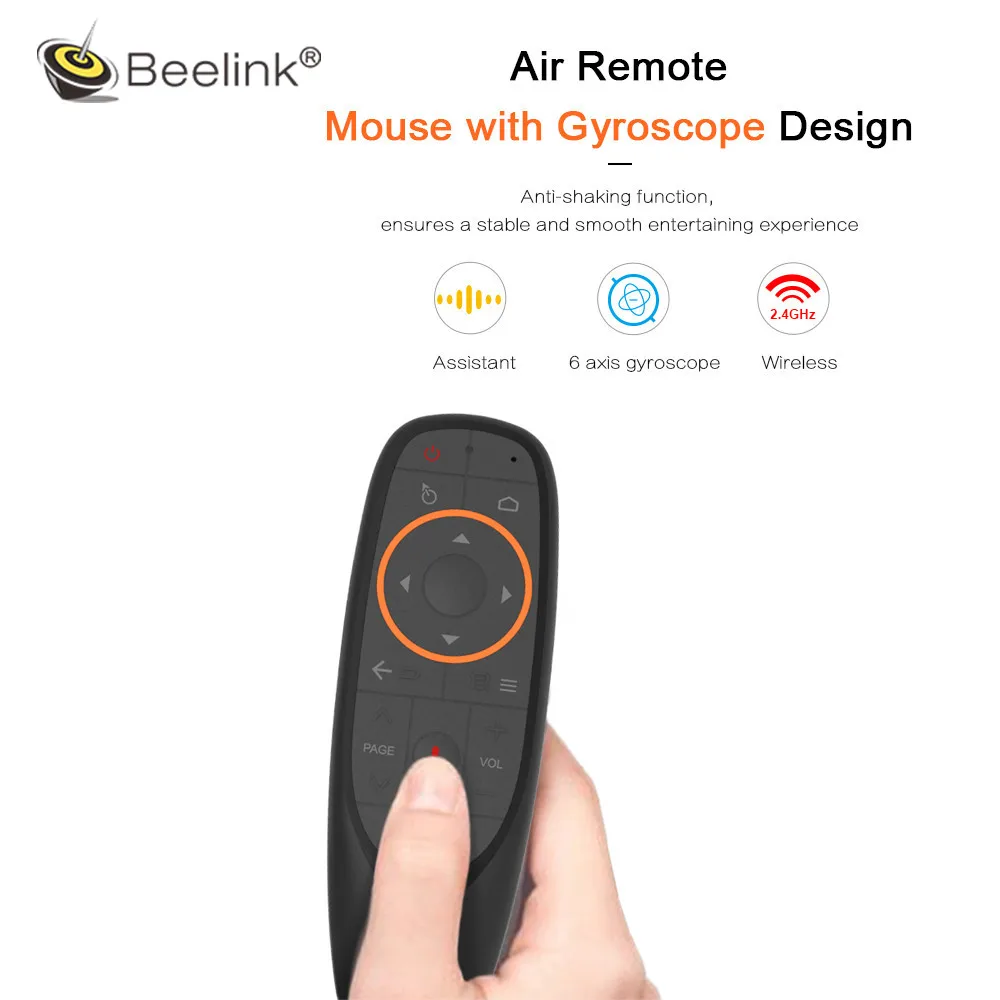 Beelink 2,4G Беспроводная воздушная мышь с микрофоном гироскоп голосовое дистанционное управление 17 клавиш воздушная мышь для Smart tv box проектор